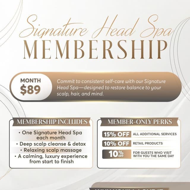 Head Spa Membership at Luxe Nails & Head Spa in Broken Arrow, OK