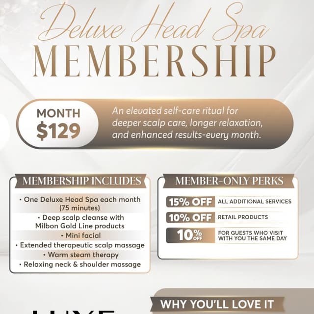 Deluxe Head Spa at Luxe Nails & Head Spa in Broken Arrow, OK